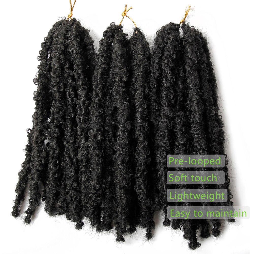 Butterfly Locs Crochet Hair Synthetic Short Distressed Faux Locs Crochet Braids Hair Goddess Pre Looped Bob Locs Pre-Twist Braid