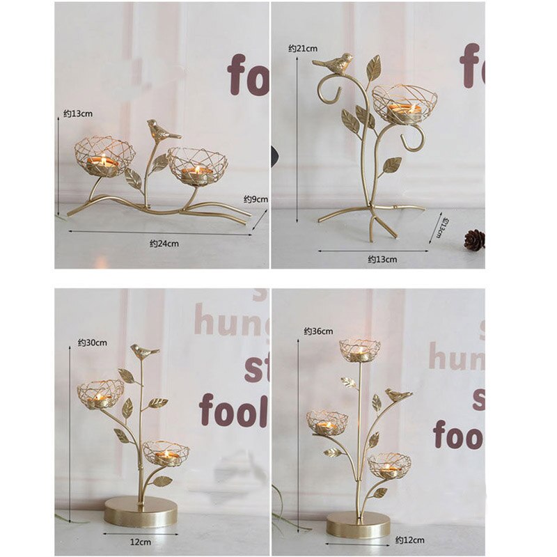 Nordic wrought iron golden bird aroma candle holder decoration romantic table tabletop decoration small furnishings 1PCS