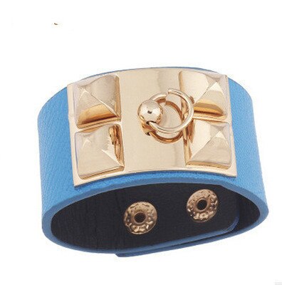 TVVOVVIN Bangle Bracelet - Feather Design - Black Gun Plated Copper - Women's Fashion Jewelry: Sky blue