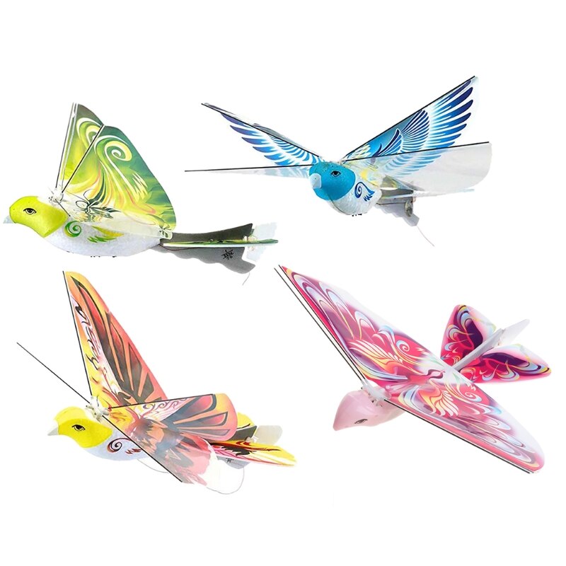 1 Juego de alas biónicas de pájaros volando con Control remoto, de 2,4G, aves de imitación, juguete para para niños