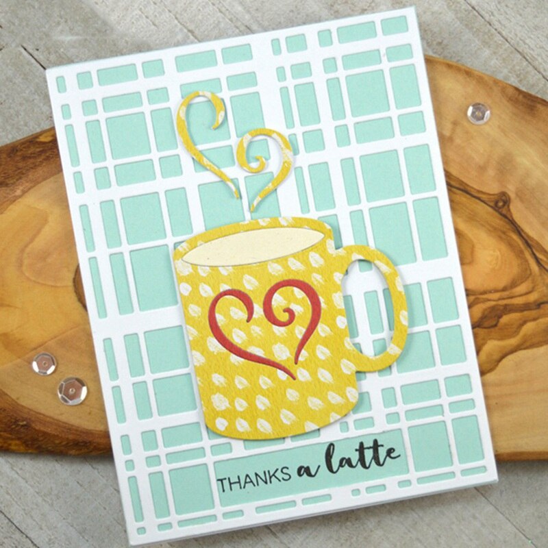 Kjærlighet hjerte kaffe te kopp bryllup album julekort håndverk dies diy preging metall kutte dies sjablonger for scrapbooking