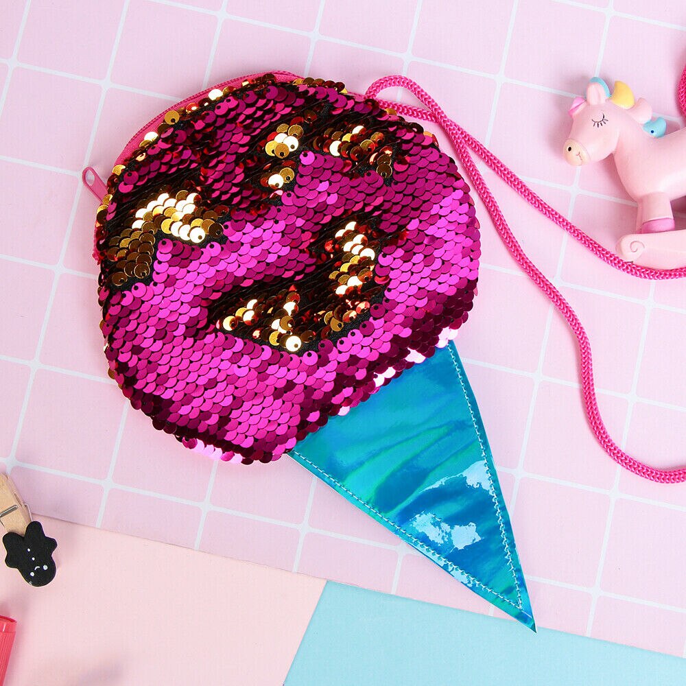 Peuter Kid Kinderen Jongen Meisje Pailletten Ijs Rugzak Schooltas Rugzak Mode Schattige Kinderen Zakken: Rose Red