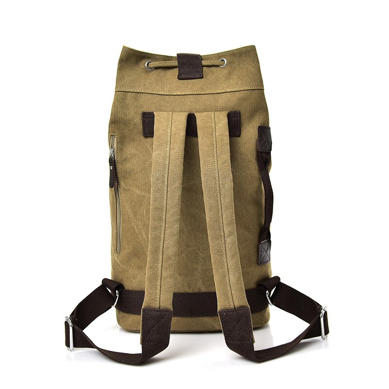 Large Travel Green Backpack Mountaineering Backpack Men Canvas Bucket Shoulder Bags Male Canvas Backpacks Mochila XA55ZC
