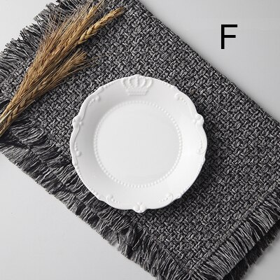 6inch, white embossed porcelain serving dish, ceramic kitchen plates, wedding plates for decoration, party buffet fruit plate: F