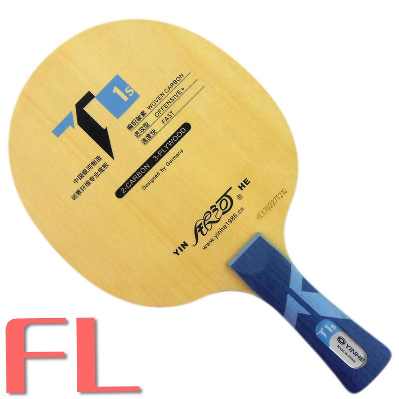 Originele Galaxy Yinhe T1s (GEWEVEN CARBON, T-1 Upgrade) Tafeltennis/PingPong Racket: FL  long handle