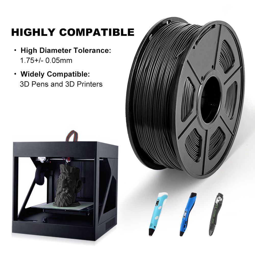 Sunlu Petg Gloeidraad 1.75 Mm Zwarte Kleur Petg 3D Printer Filament 1Kg Met Spool Lampshape Verbruiksartikelen