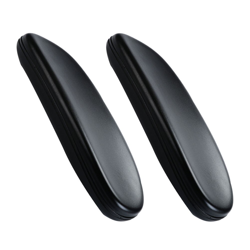 2pcs Office Chair Armrest Universal PU Leather Replacement Chair Arm Pads (Black)