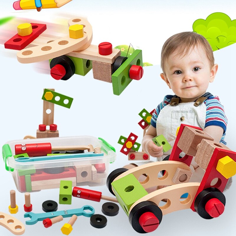 Kinderschroefmontage baby hands-on multifunctionele reparatie moer combinatie demontage gereedschapskist educatief jongens speelgoed: Default Title