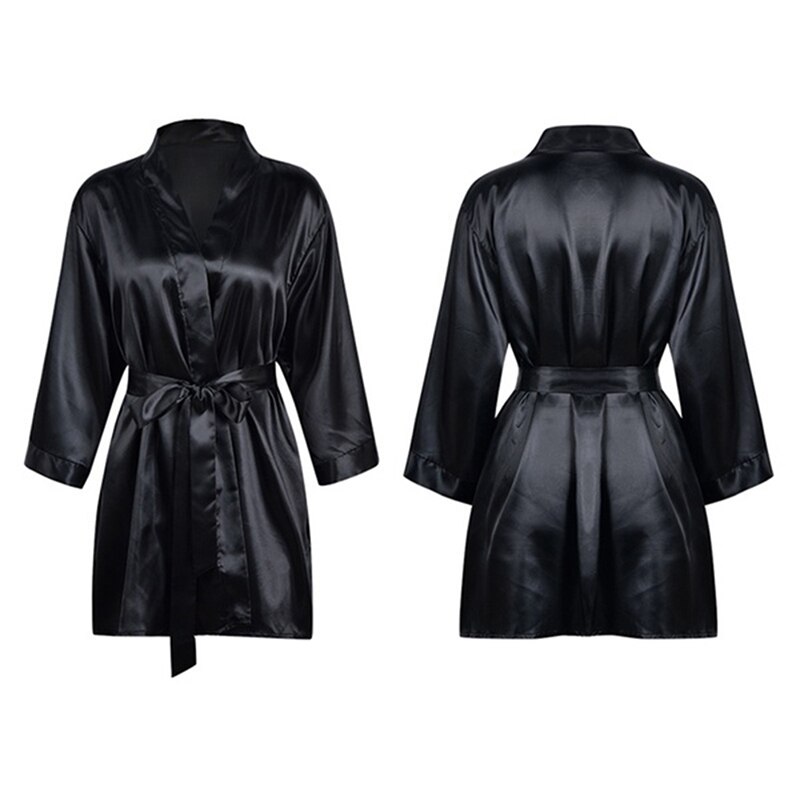 2020 nowy satyna druhna szaty, biały sztuczny jedwab ślub dla nowożeńców siostry szlafrok kimono szlafroki plus rozmiar