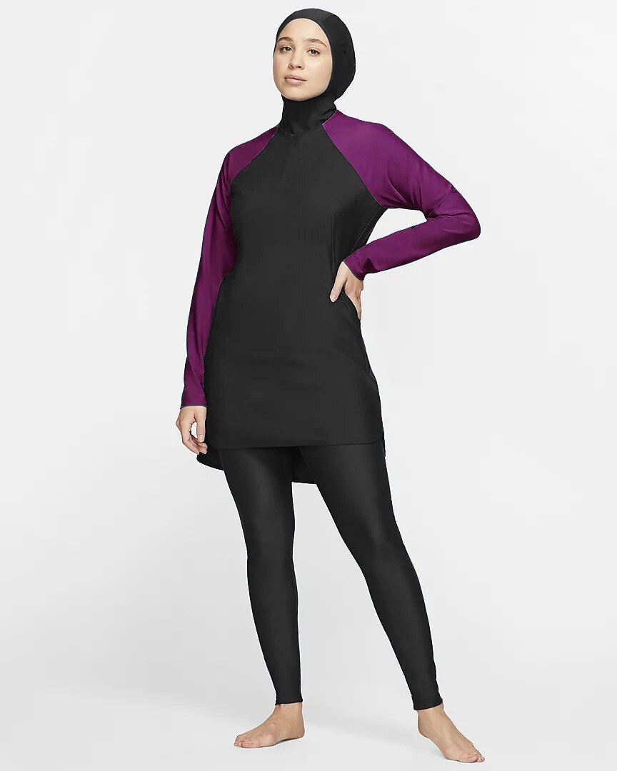 Maillot de bain islamique pour femmes, Hijab + chemisier + leggings, 3 pièces, couverture complète, modeste, tenue Burquini pour la plage