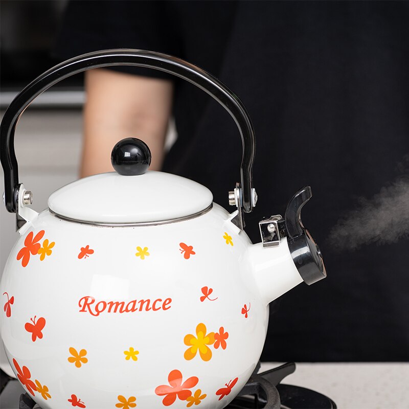 Verwarming Water Thee Pot Ketel Retro Fluitketel Emaille Pot Gas Fornuis Inductie Kookplaat Huishoudelijke Chaleira Esmaltada Thuis