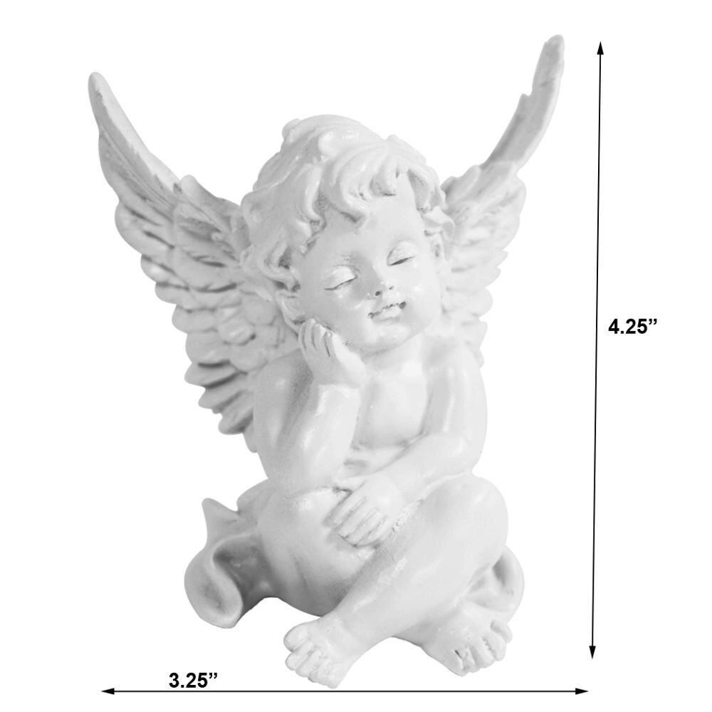 L Set Van 2 Hars Schattige Engeltjes Engelen Standbeelden Beeldje Beschermengel Tuin Engelen Sculptuur Leuke Angel Collection 4.25"