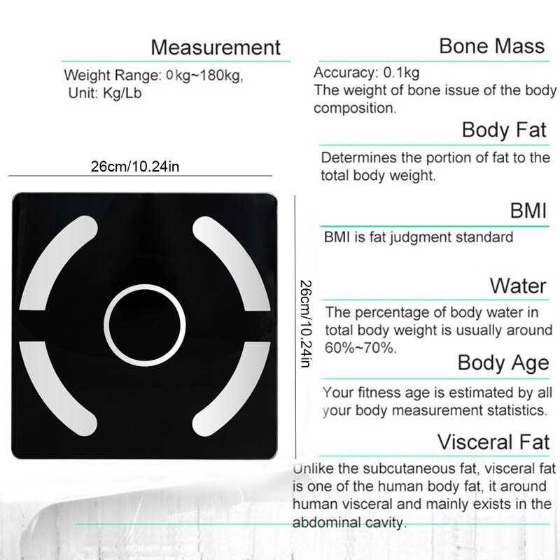 Bathroom Scale Floor Scale Smart Electronic Scale High-precision Digital Scale Body Weight Bluetooth Scale BMI Health Analyzer