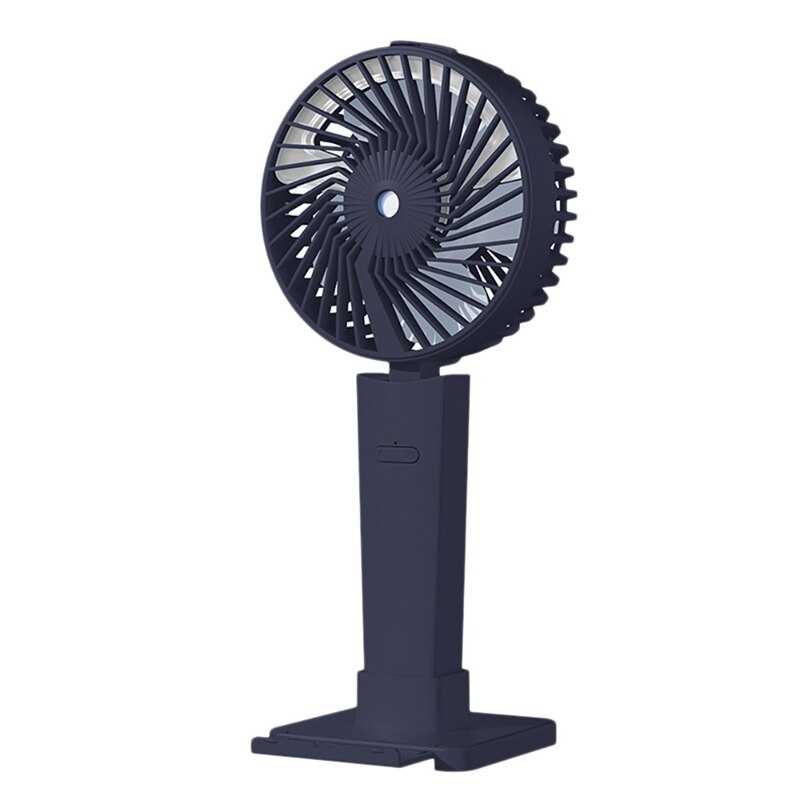 4 In 1 Mini Portable Fan Misting Fan Cooling Hand Holding Fan Desktop Phone Holder Multifunction Travel Cooler Fan: Blue