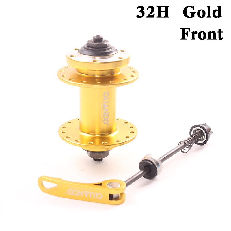 QUANDO vélo moyeu bague entretoise moyeu 32H 36H trous vélo vtt VTT avant arrière Cassette roue libre et 6 boulon frein à disque: 32H Gold Front