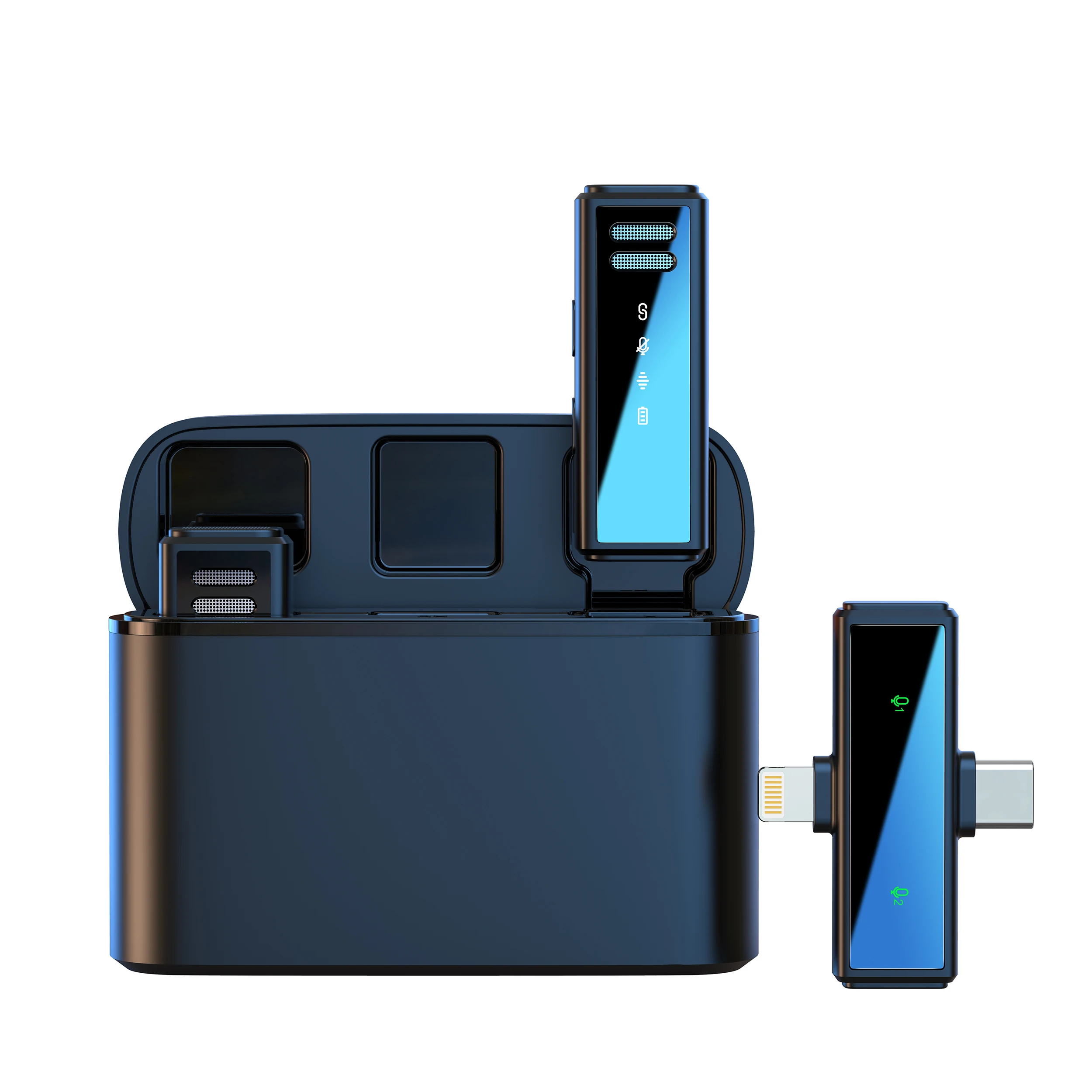 FIFAR Wireless Lavalier Lapel Microphone Portable Noise Reduction Audio Recording For iPhone Android PC With Charging Box: Default Title