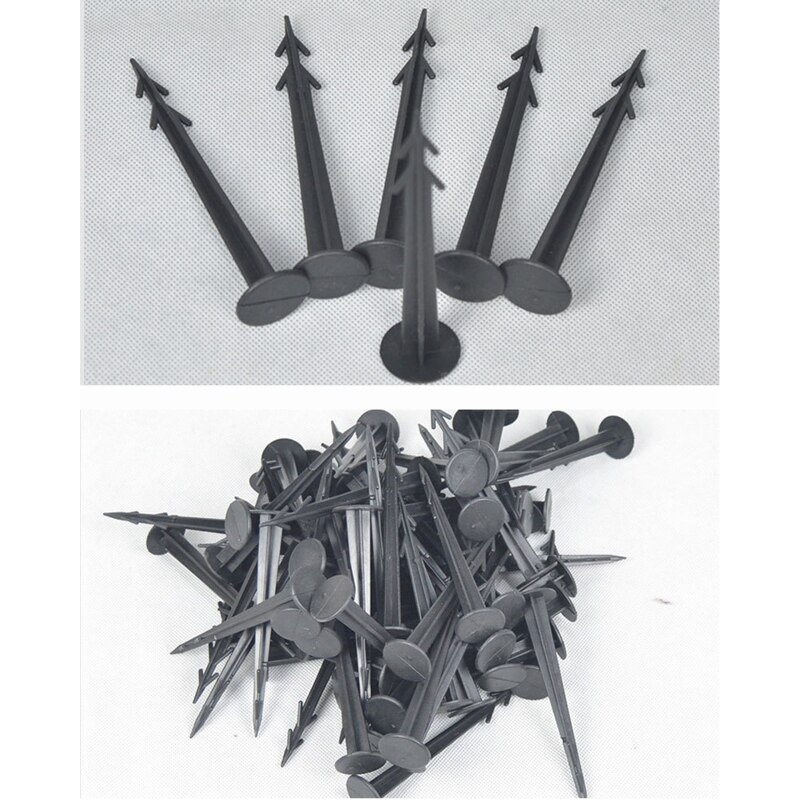 Plastic Black Cloth Nails Set of 100 Earth Nail Fixed Film Garden Peg Tool Supplies for Outdoor Gardening Nails