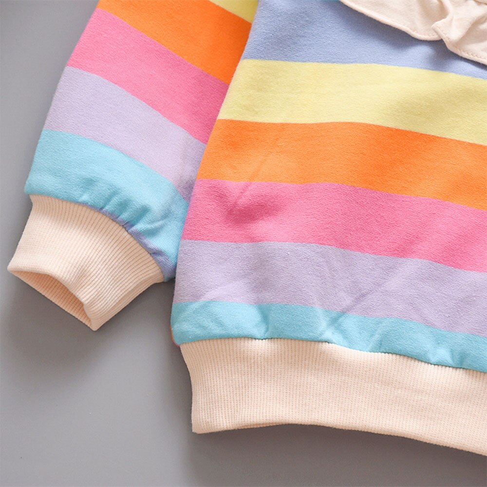 Baby Meisje Lange Mouw Tops Gestreepte Lente Herfst Verjaardag Baby T Shirts Casual Kinderen Kleding Little Girps T-shirts