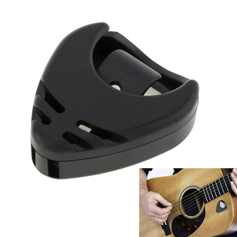 Soporte para púas de guitarra, estuche de plástico para púas, mediador, almacenamiento rápido, forma triangular autoadhesiva, 1/5/10 Uds.