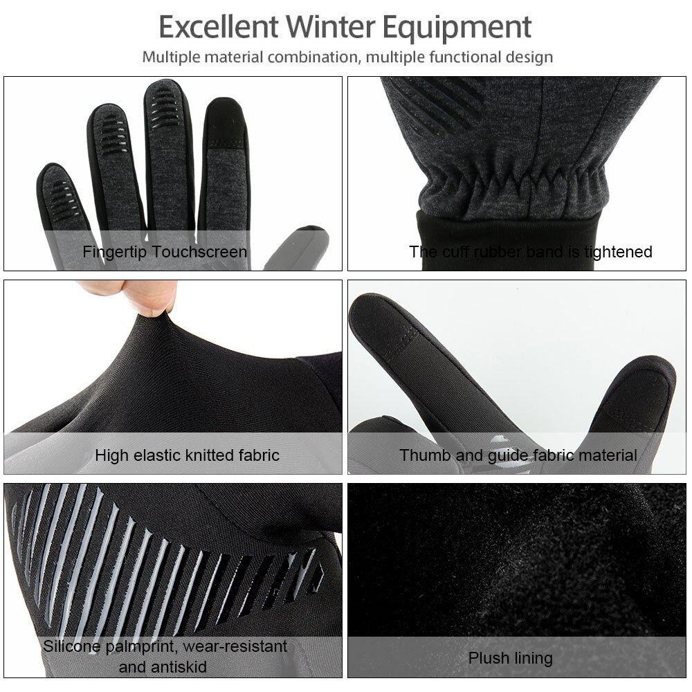 Guantes de Ciclismo MTB guantes de carretera bicicleta de montaña guantes impermeables de pantalla táctil guantes de invierno ciclismo esquí guantes de dedo completo