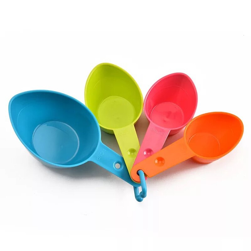 4 Pcs/5Pcs Set Plastic Baking Measuring Cups Measuring Spoon Kitchen Tools For Baking Coffee Tea Sugar Liquid Measuring Set: 4 pcs big
