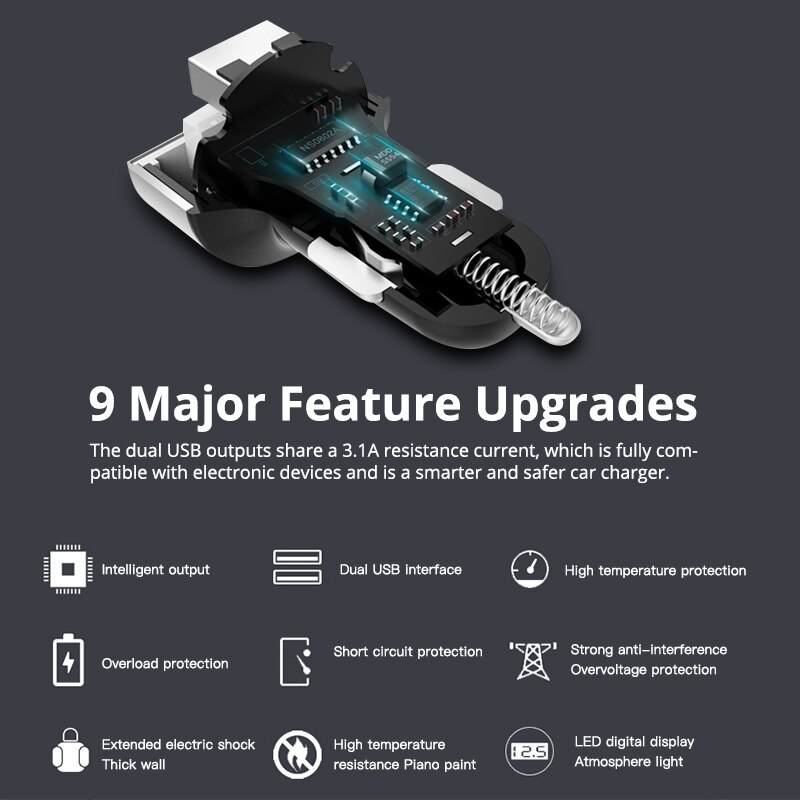 QC3.0 Dual Usb Charge Charger Adapter Auto Telefoon Oplader Led 2 Usb-poorten Charger Voor Iphone 11 Xiaomi Redmi Huawei mate30 Pro