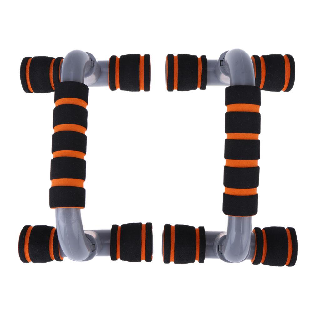 1 par empurrar para cima barra de suporte push up placa exercício treinamento peito barra esponja aperto da mão trainer equipamentos de fitness construção do corpo: Laranja