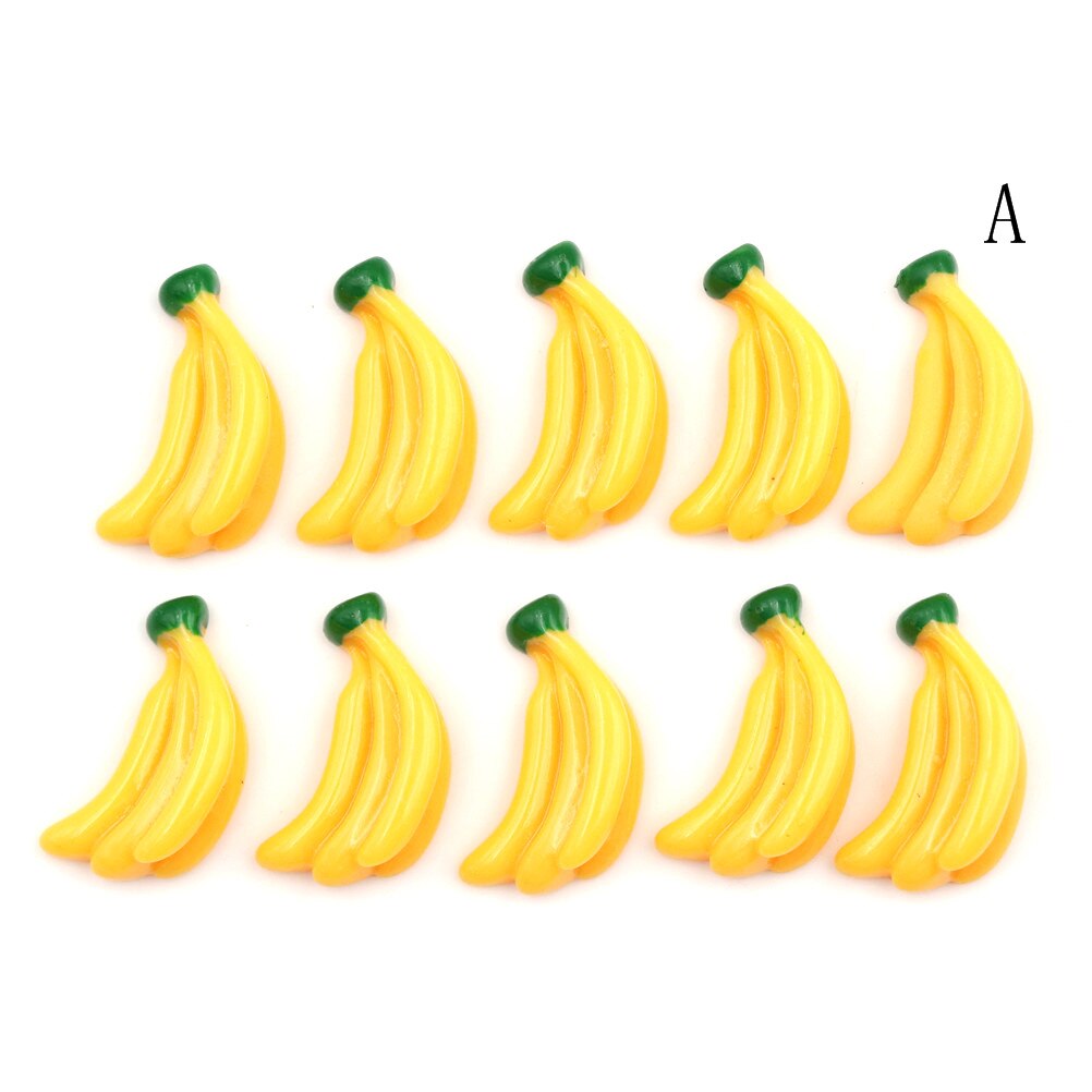 5Pcs Resin Miniatur Bananen Cabochons - Flache Rückseite DIY Basteln für Handy-Deko, Scrapbooking: A