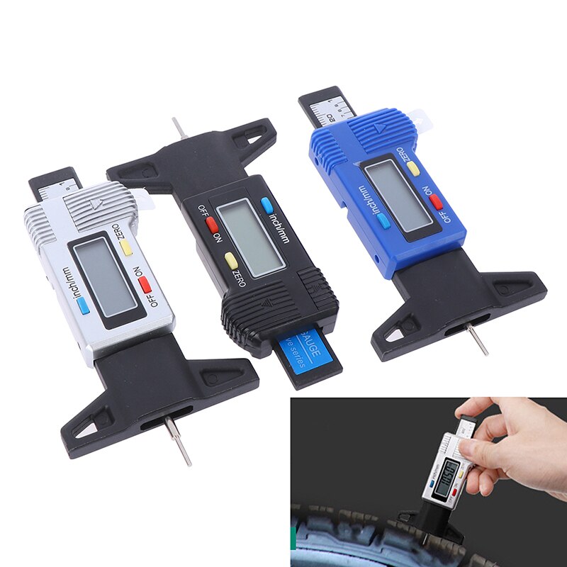 1Pc Digital Tread Depth Gauge High Accuracy Tire Thread Tester Gauge Measurer With LCD Display Measuring Gauge