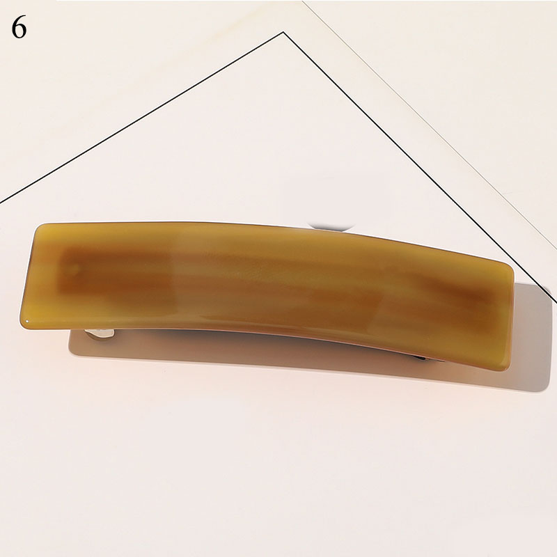 Rectangle Resin Spring Clip Barrette For Women French Marble Print Hairpins Side Clip Shiny Acetate Hair Clip Hair Accessories: Red