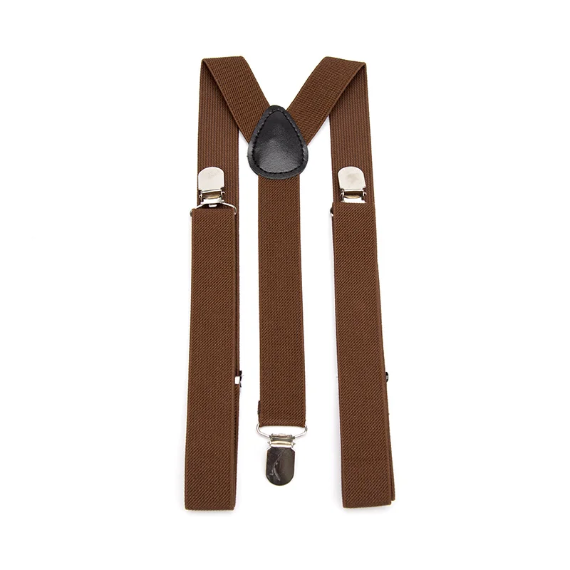 26-farbige neue unisex-elastische Hosenträger mit Y-Rücken-Hosenträger für Männer, , Gentleman, verstellbare Träger für Hochzeitsanzug, Party, Alltagszubehör: Braun