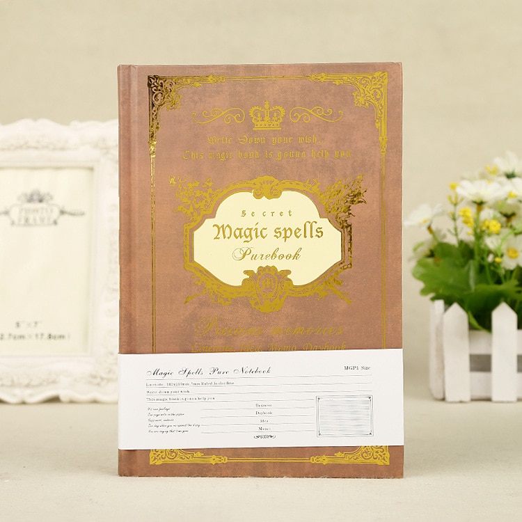 A5 Secret Magic Notebook Vintage Diary European Style Planner Office Stationery Students: D