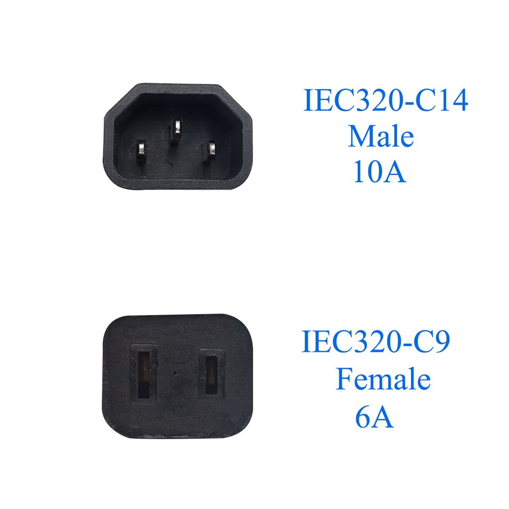 JORINDO IEC320 C14 OM C9 Power adapter, IEC 320 C14 3 Prong Man iec 320 C8 Vrouwelijke AC Adapter, IEC320 C14 Male naar C8 Vrouwelijke