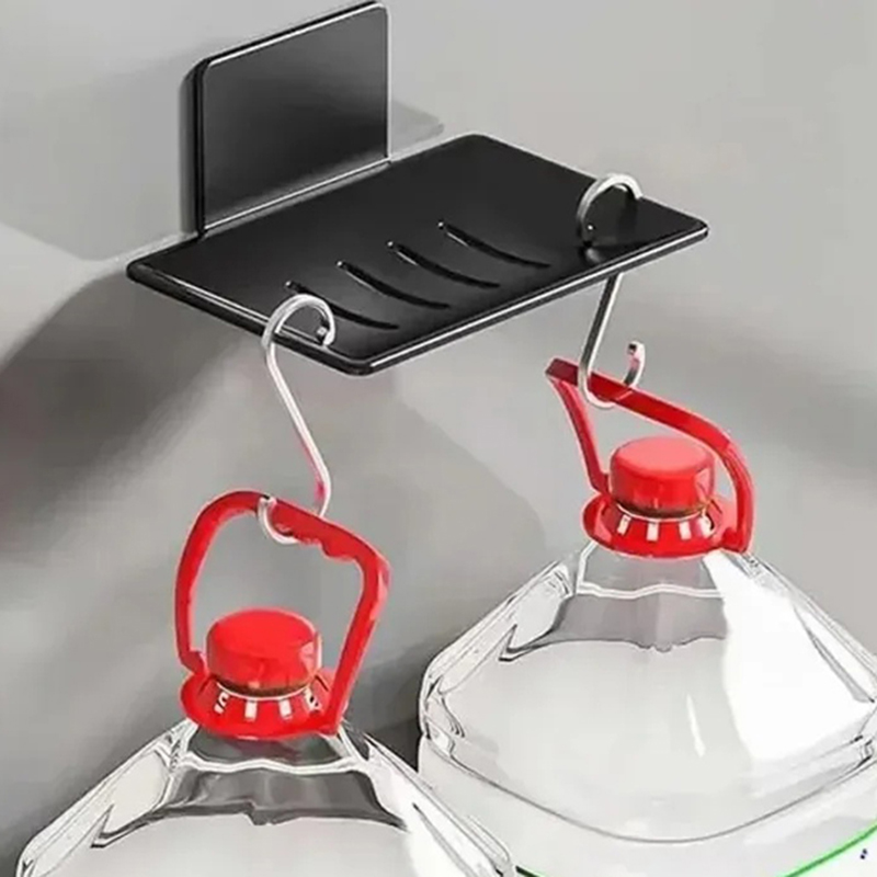 Duschtvålsbricka i kolstål: väggmonterad ställning med dränering – förvaringslåda för badrum