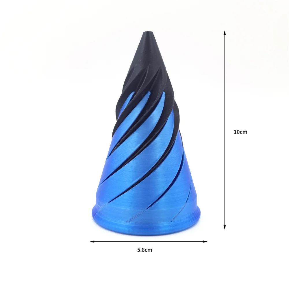 Escultura de paso de pirámide imposible, tornillo de hélice impreso en 3D, juguete antiestrés, cono en espiral, adornos decorativos de descompresión, 2024: Gris claro