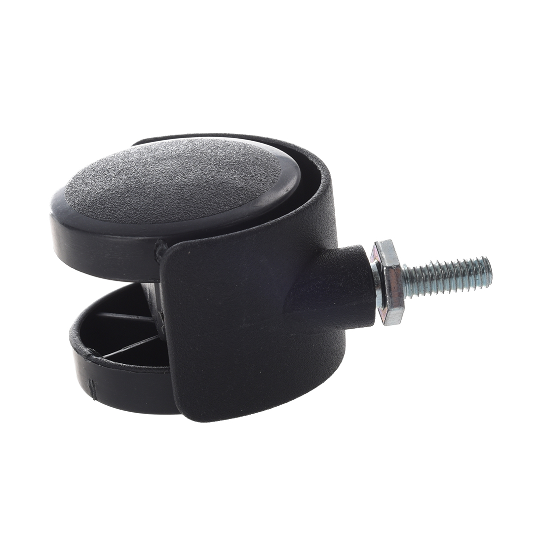 ABKM 6mm Threaded Stem 40mm Dual Wheel Rotatable Caster Black Threaded Stem Caster Wheel