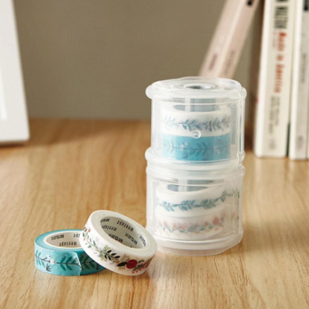 Simple Washi Tape Dispenser Office Supplies Transparent Tape Holder Diytape Peripheral Tool Kawaii Japanese Stationery