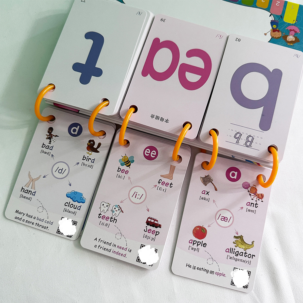 Phonics Karteikarten Rechtschreibung Wörter Schreibtisch-Kalender Englisch Lernen Rechtschreibung kippen Karten Lernspielzeug Vokabelgebäude
