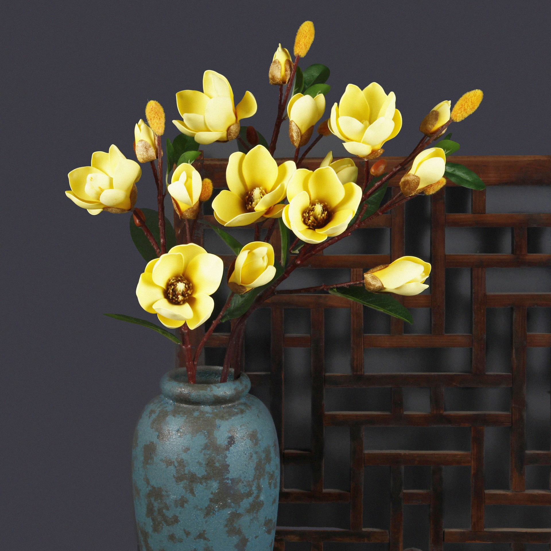 5 magnolia flowers 75CM artificial flowers