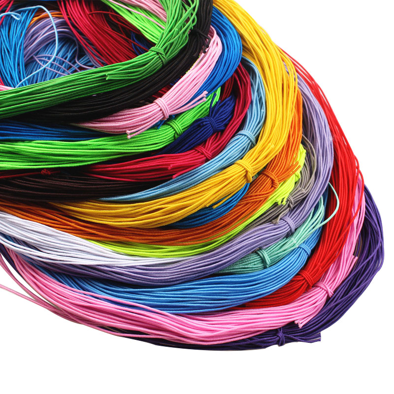 1 mm 24 m geflochtene elastische Kordel, Perlenfäden, Stretch-Schnur, Stoff-Bastelschnüre für die Schmuckherstellung, 23 Farben