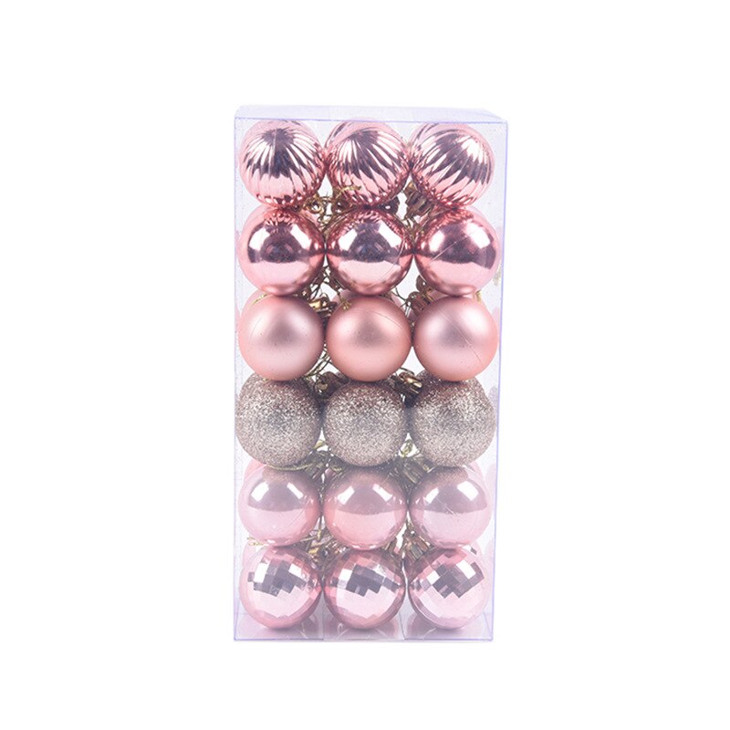 36 Pcs Gold Pink Champagne Red Metallic Christmas Balls Decor Christmas Tree Balls Xmas Decor For Home Year Balls: rose gold