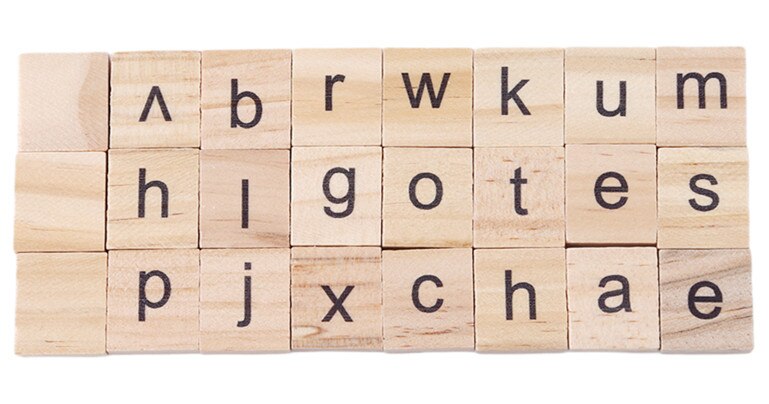 100 Stck Holz Englisch Alphabet Puzzle Spielzeug DIY Zahlen Buchstaben Puzzle Entwickeln Baby Intelligente FrüHenne Bildung Spielzeug für freundlicher: Schwarz klein Englisch