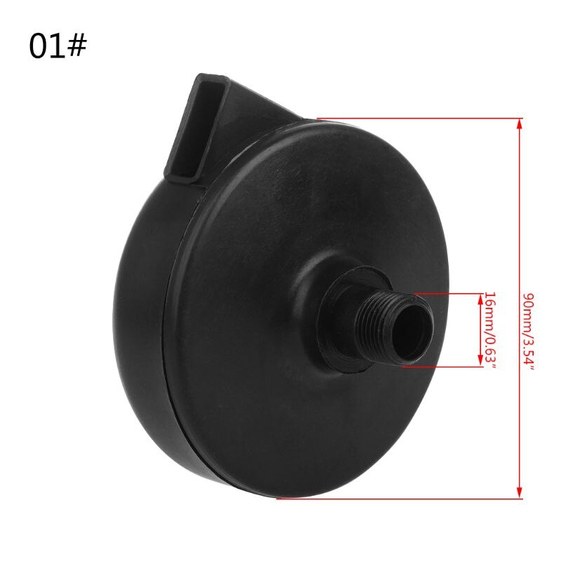 16/20mm zwarte kunststof mannelijke schroefdraad uitlaatgeluiddemper luchtfilter demper compressor: 16mm