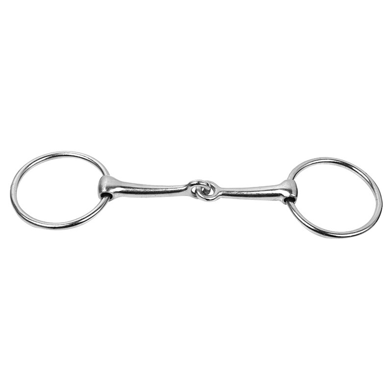 Horse Mouth Loose Horse Mouth Bit Horse Mouth Piece Link Snaffle Horse Bit Silver Stainless Steel Equestrian Pony Bit Mouth Size