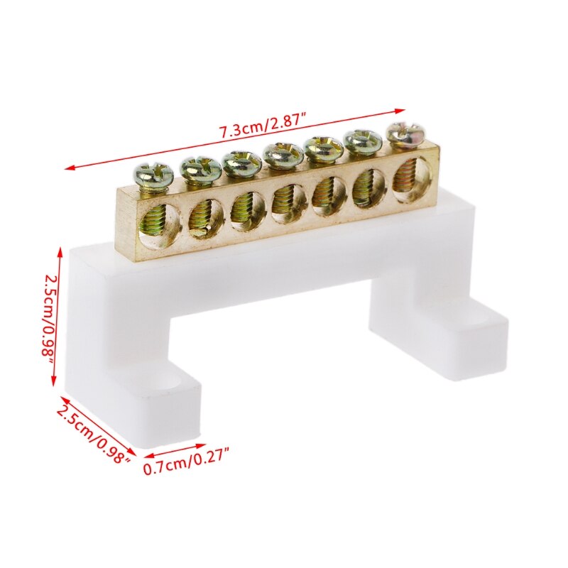 7 Positions Electric Cable Connector Screw Barrier Terminal Strip Block Bar QXNB