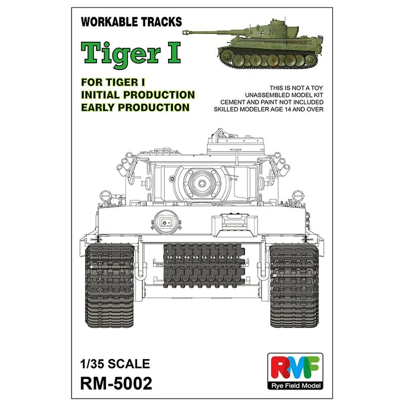 Rogge Veld Model RFM RM-5002 1/35 Werkbare track voor Tiger I vroege productie-Schaal model Kit