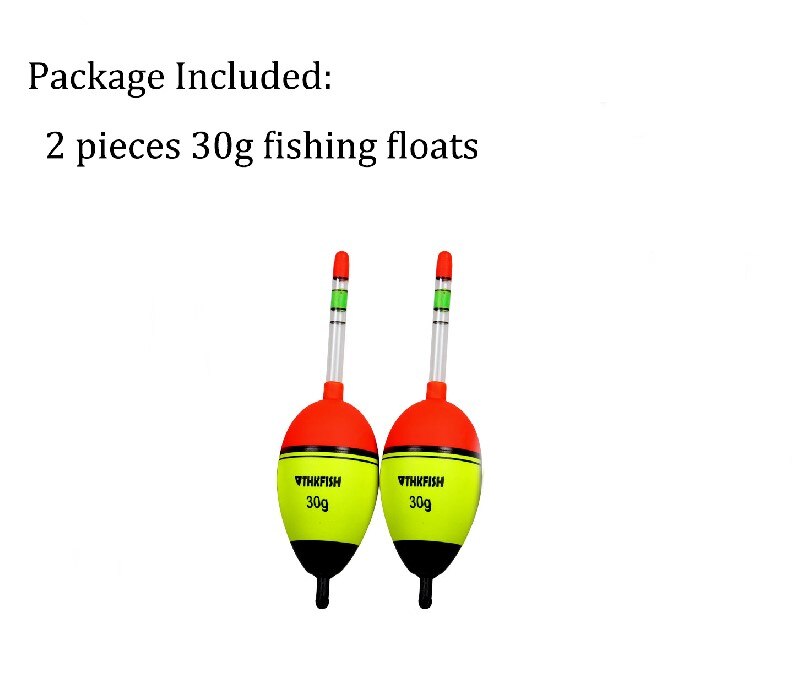 Flotador de pesca nocturno, 2 uds., 5g, 15g, 30g, 40g, EVA, flotadores de iluminación para pesca nocturna: 2pcs 30g