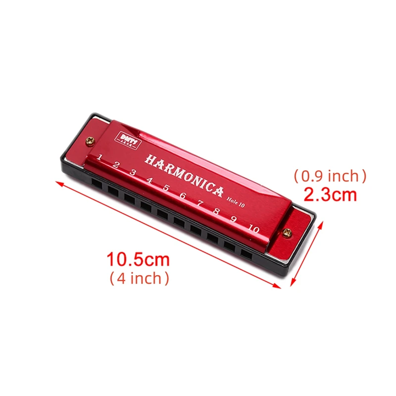 Harmonica Key of C 10 Hole Diatonic Harmonica C with Case for Beginner Students Kids with Case