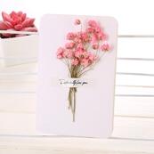 Tørre blomsterkort bursdagskort for jente barn kone mann bursdagskake gratulasjonskort postkort kort: Rosa gypsophila 2