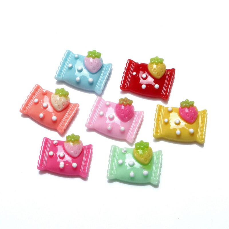 Cabochon en résine mixte, 50 pièces, jolis bonbons, embellissements pour Scrapbooking, accessoires de bricolage, fournitures artisanales de décoration,: Candy  20x16mm